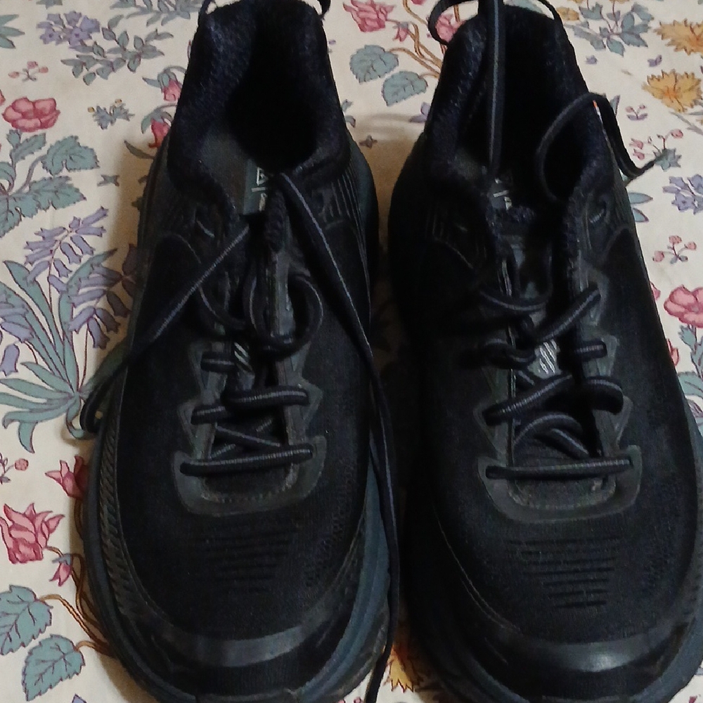 Hoka Black Athletic Shoes with Supportive Sole